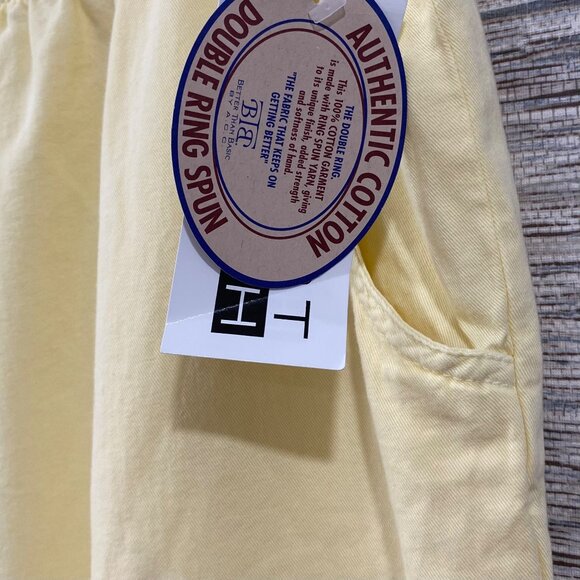 Yellow Elastic Waist Womens Cotton Pants 3X By Better Than Basic Short Length - Picture 2 of 5